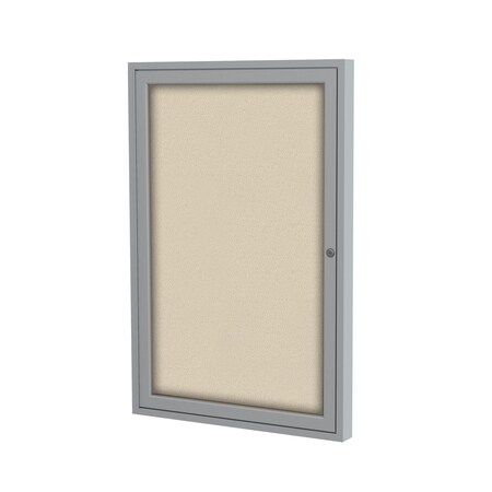 Ghent Enclosed Bulletin Board, 1 Door, Fabric, 3 ft H x 2 ft W, Ebony PA13624F-90